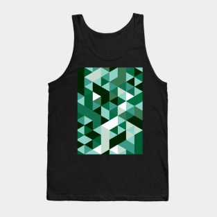 Distorted Geometric Art in Greens Tank Top